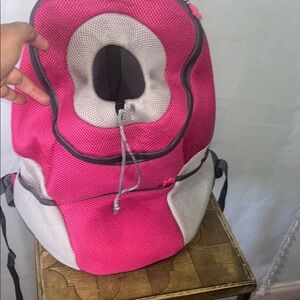 Chic Pink and Gray pet carrier Backpack